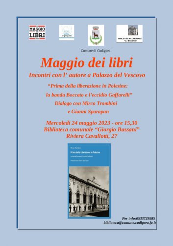 Locandina: Mirco Trombini presenta a Codigoro "Prima della Liberazione in Polesine"