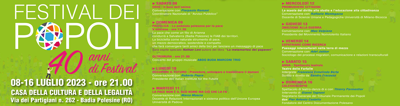Festival dei Popoli dall'8 al 16 luglio